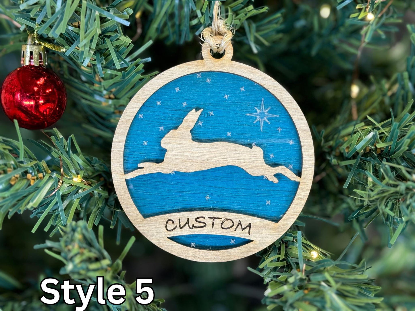 Rabbit Ornaments for Christmas, Thank you gift idea or 4H Club, livestock, animal, farm, rustic, wooden