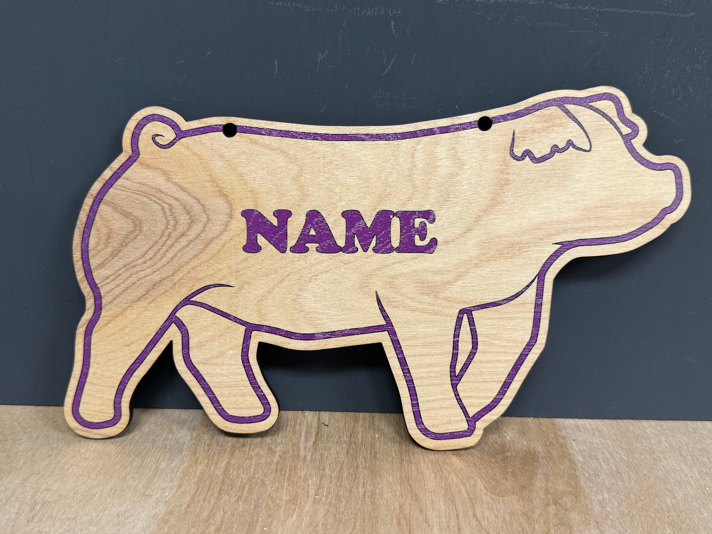 Duroc Market Hog Stall Sign Customizable Wooden Pig