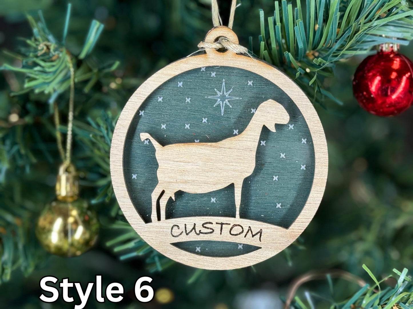 Goat Ornaments for Christmas, Thank you gift idea, Buyer Gift, or 4H Club, livestock, animal, farm, rustic, wooden