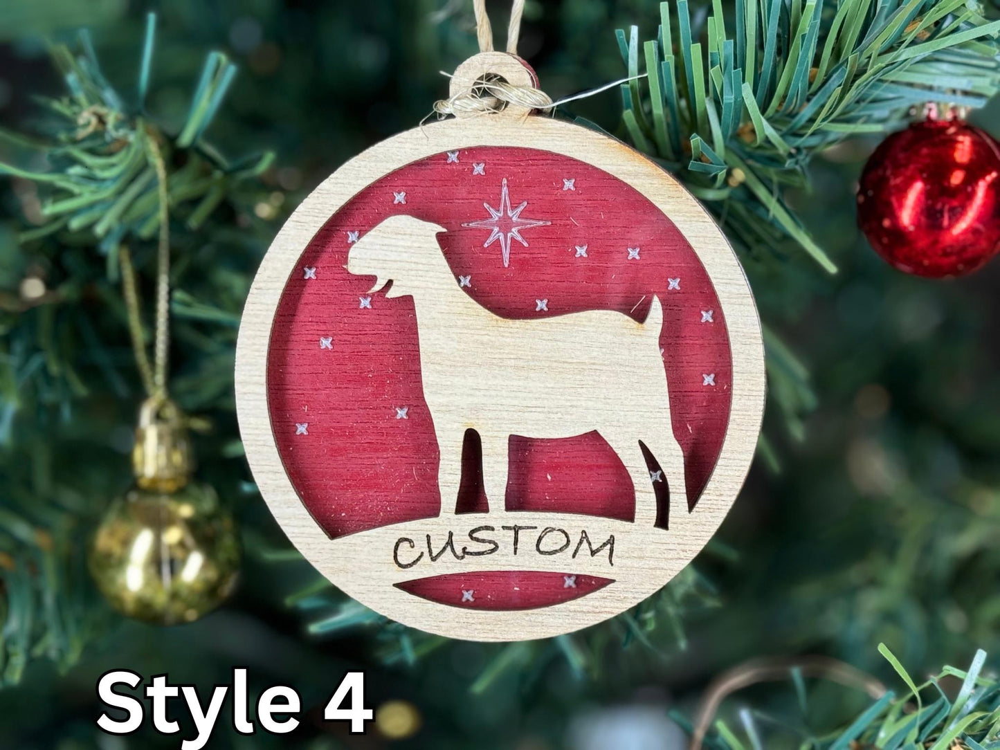 Goat Ornaments for Christmas, Thank you gift idea, Buyer Gift, or 4H Club, livestock, animal, farm, rustic, wooden
