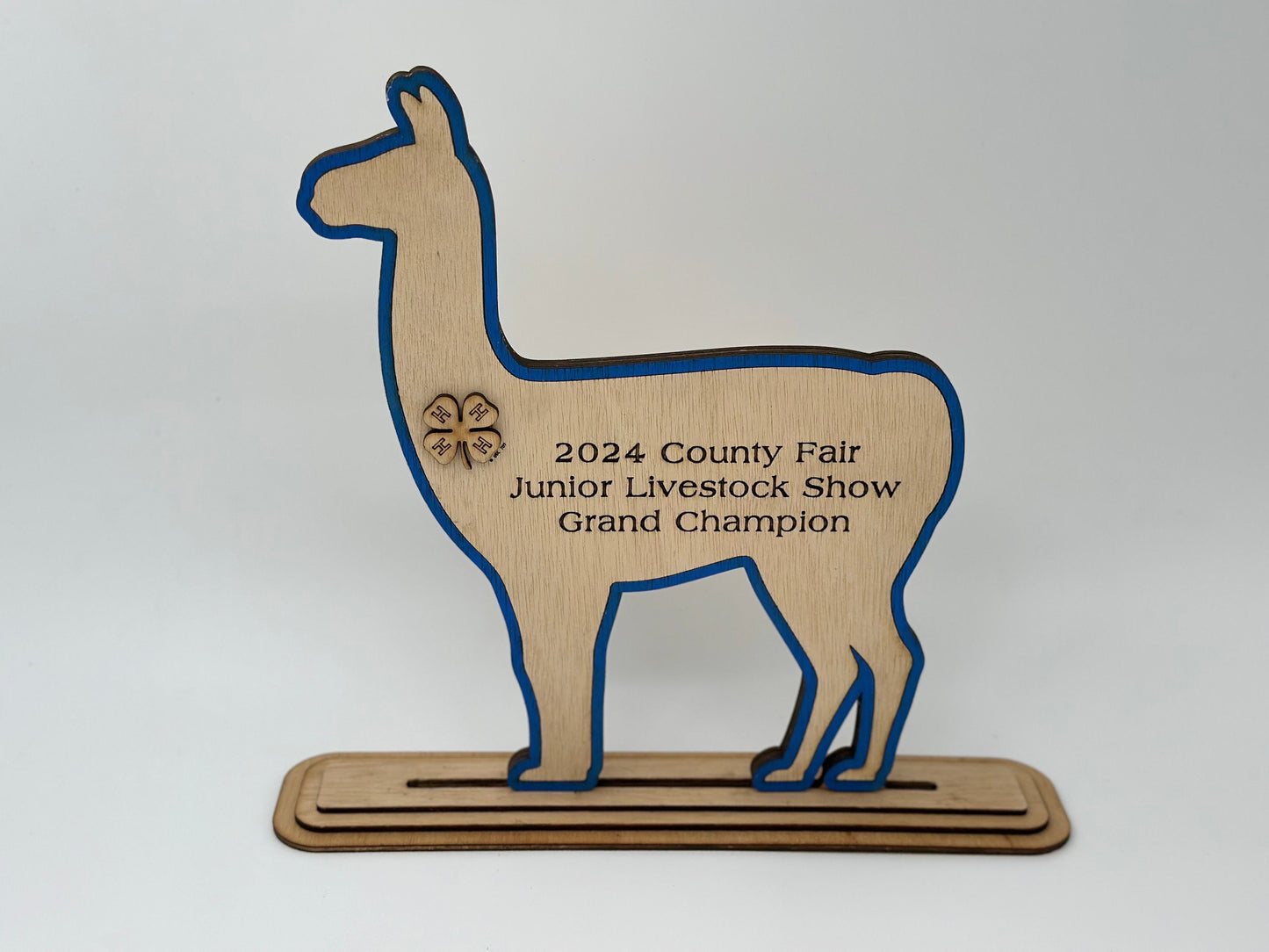 Llama Show Award for livestock show fairs and expos 4H 4-H Trophy