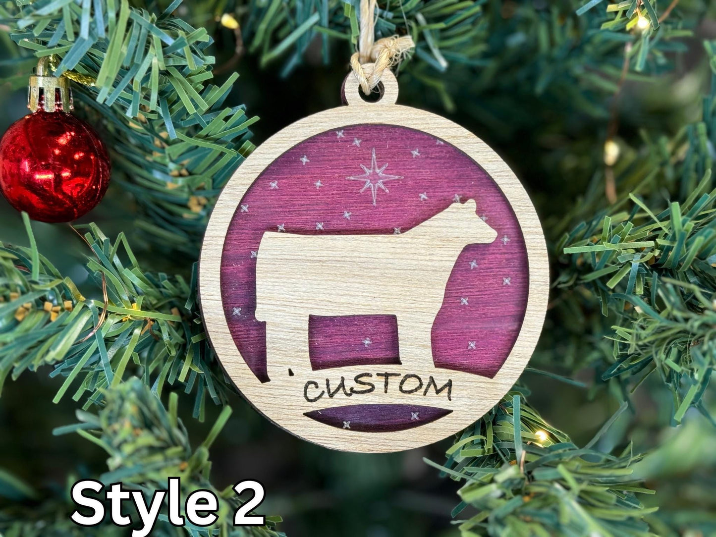 Cattle Ornaments for Christmas, Thank you gift idea, Buyer Gift, or 4H Club, livestock, animal, farm, rustic, wooden steer heifer cow