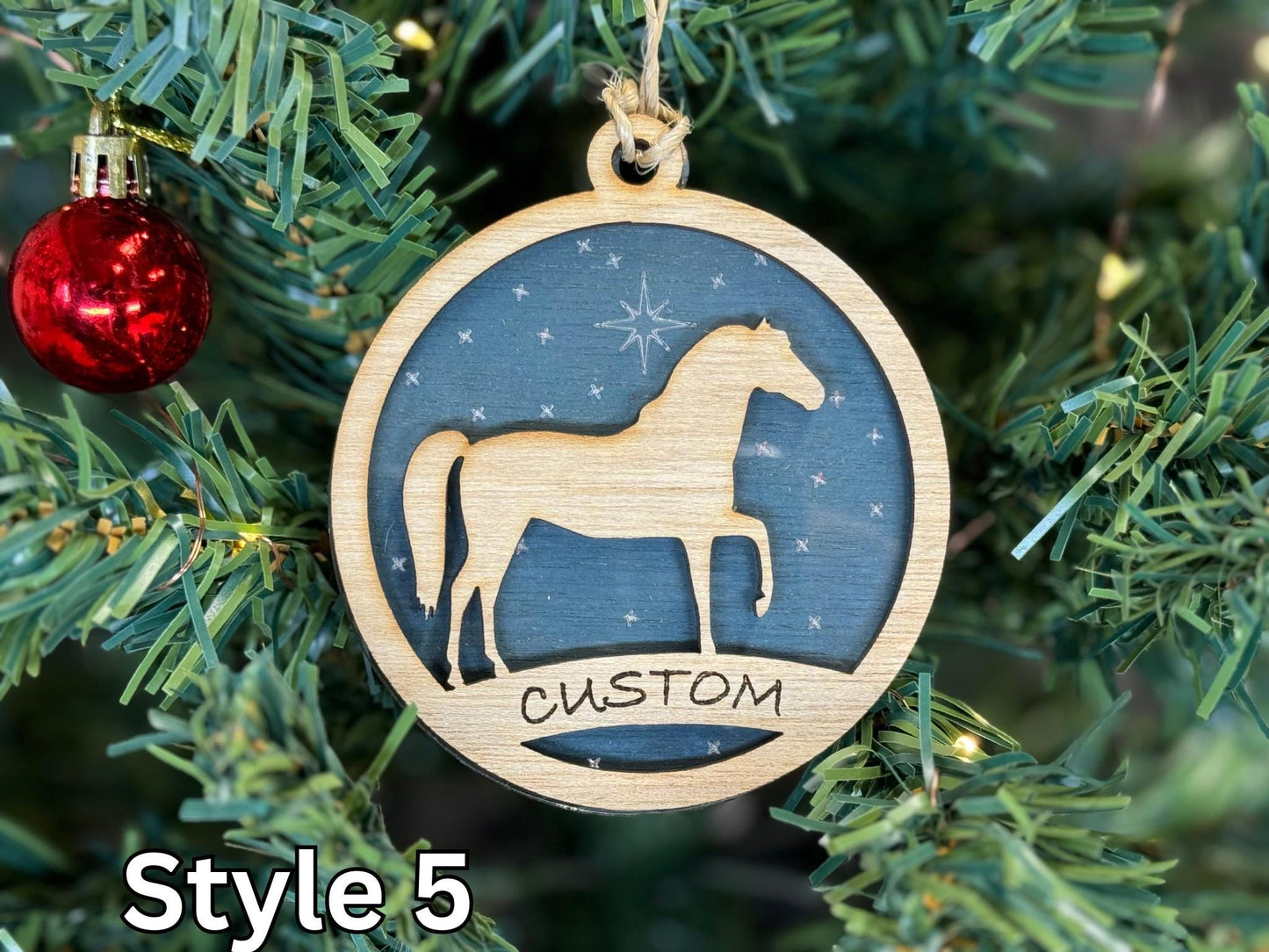 Horse Ornaments for Christmas, Thank you gift idea or 4H Club, livestock, animal, farm, rustic, wooden