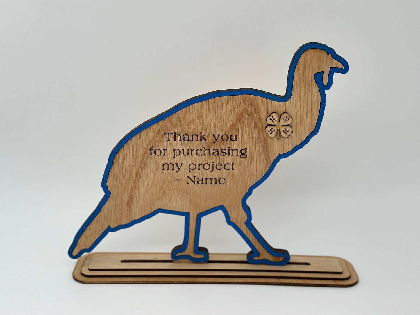 Turkey Handcrafted Wooden Buyers Thank You Gift Sponsor Gift for Auctions Perfect County Fair Junior Livestock Show Award Trophy 4H