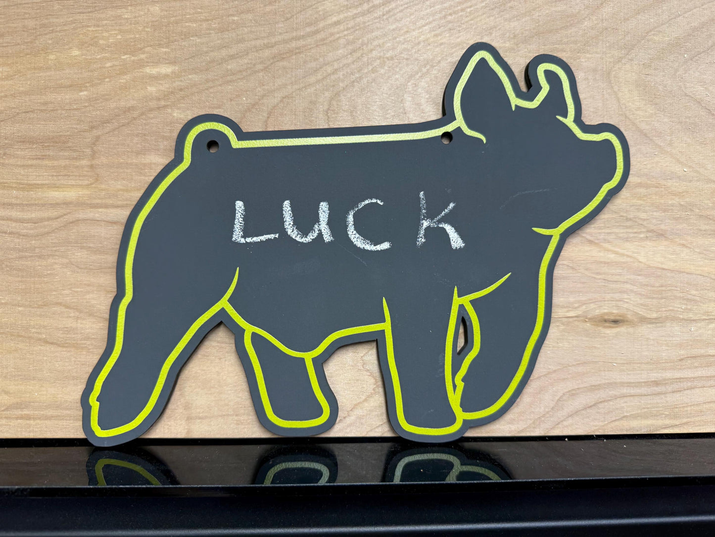 Chalk hog stall sign for livestock shows or county fairs market hog pig barrow