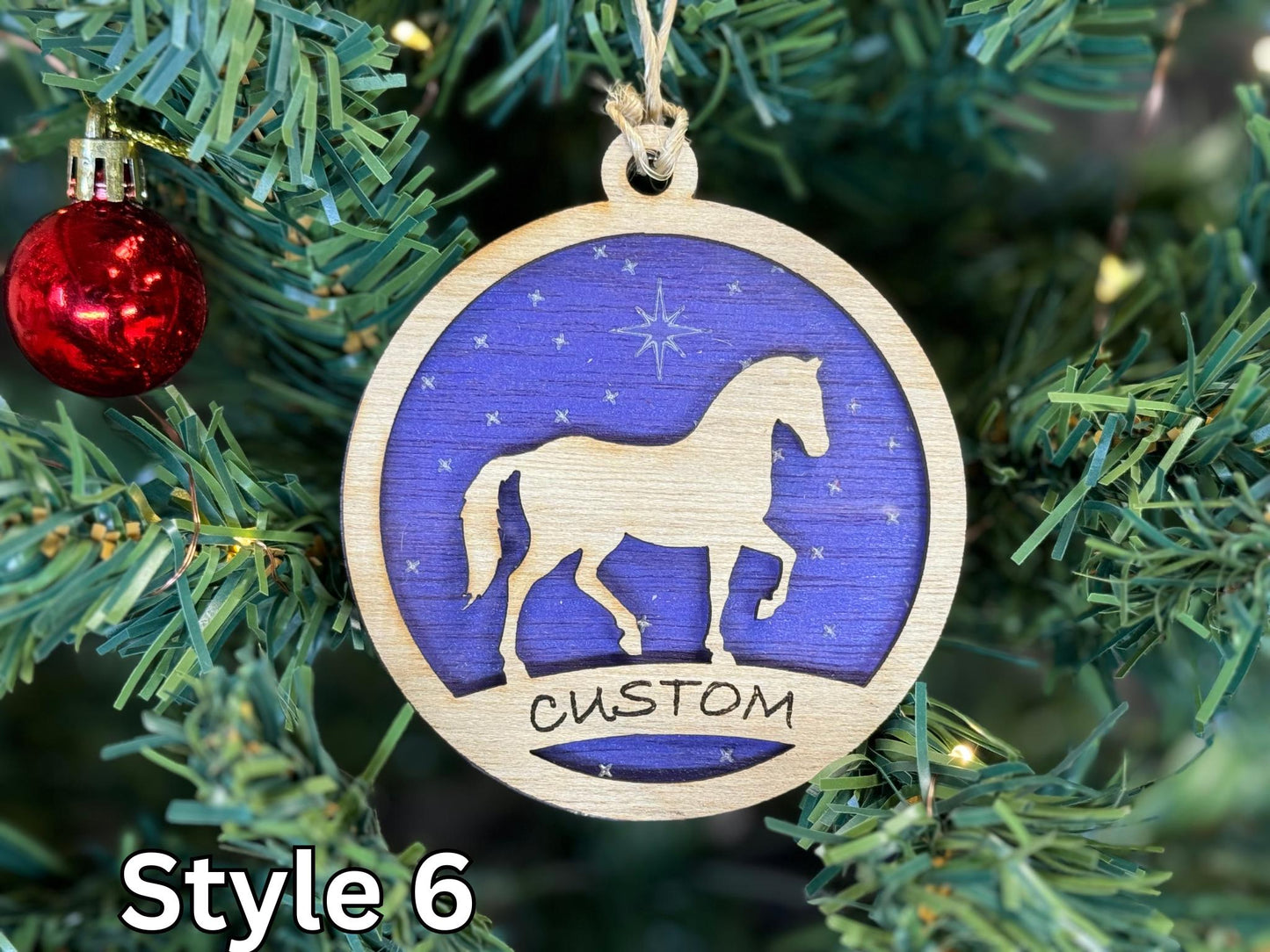 Horse Ornaments for Christmas, Thank you gift idea or 4H Club, livestock, animal, farm, rustic, wooden