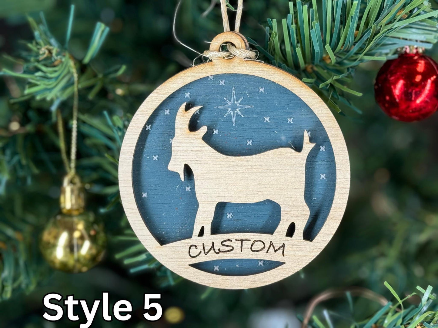 Goat Ornaments for Christmas, Thank you gift idea, Buyer Gift, or 4H Club, livestock, animal, farm, rustic, wooden