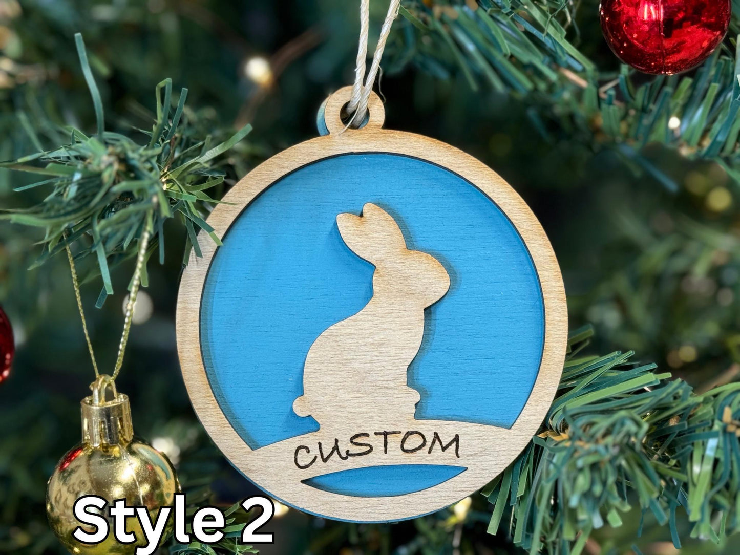 Rabbit Ornaments for Christmas, livestock, animal, farm, rustic, wooden, gift idea, award, thank you gift or buyers gift