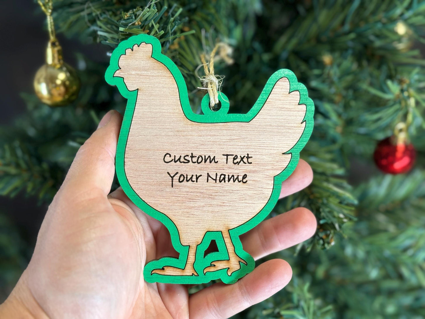 Chicken Ornament for chicken Lovers on Christmas. Good for a Buyers Gift, Thank you Gifts, Chicken Gift or for Chicken Mom Gift