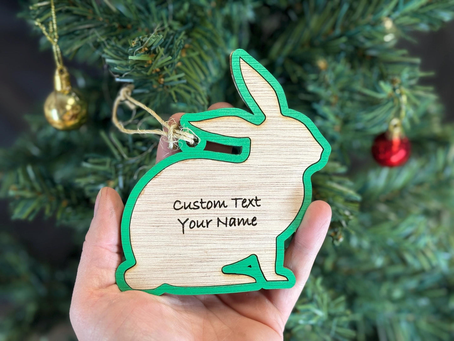 Rabbit Ornament for Rabbit Lovers on Christmas. Good for a Buyers Gift, Thank you Gifts, Rabbit Gift or for Rabbit Mom