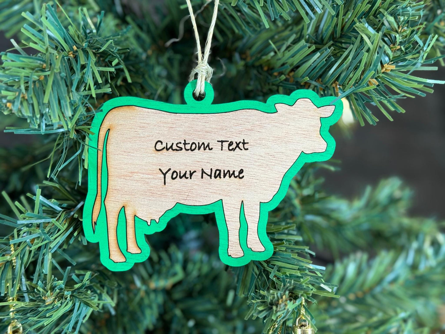 Cattle-Dairy Cow Ornament for Cow Lovers on Christmas. Good for a Dairy Cow Gift or for Cow Mom