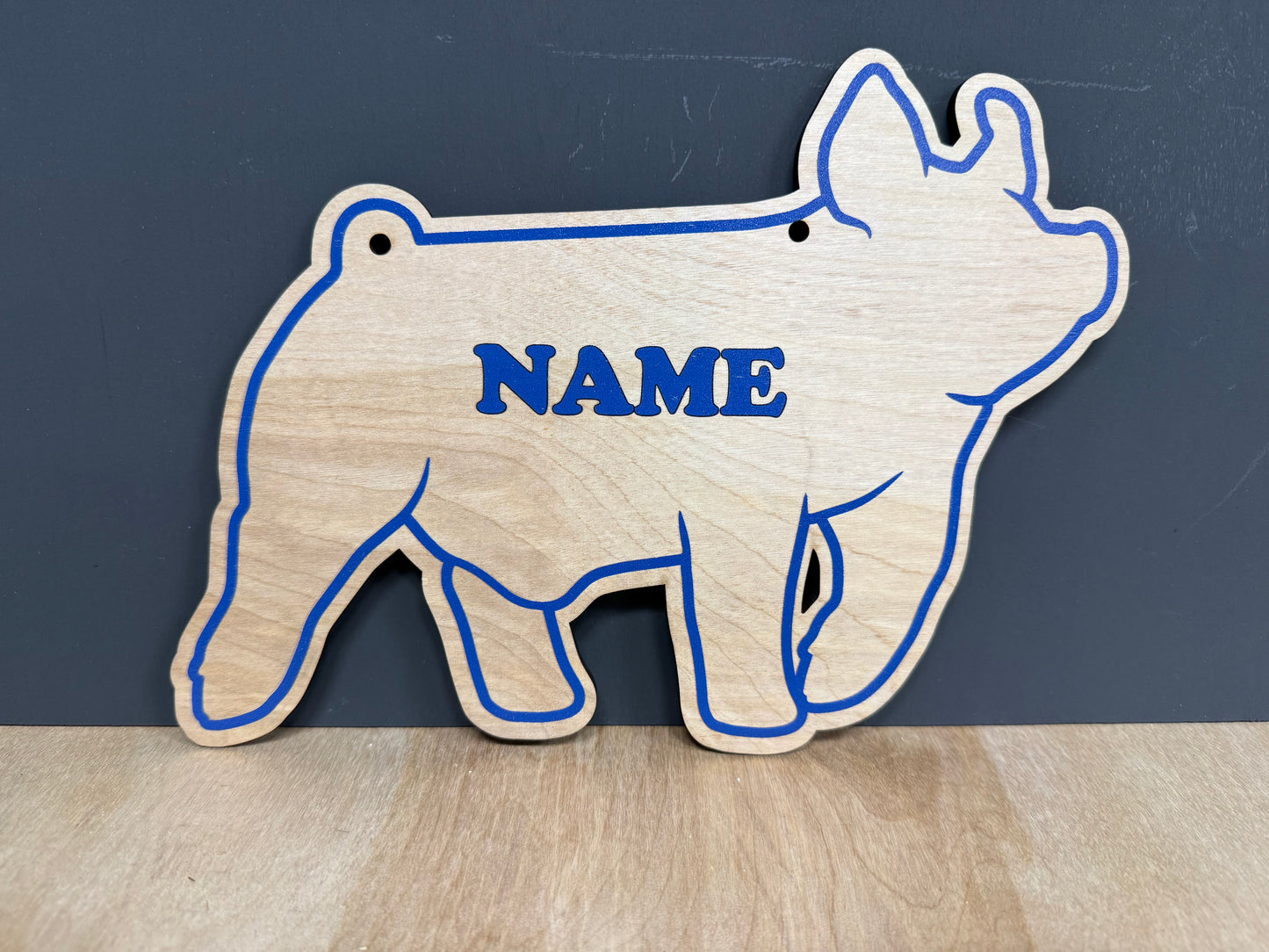 Market Hog Stall Sign Customizable Wooden Pig