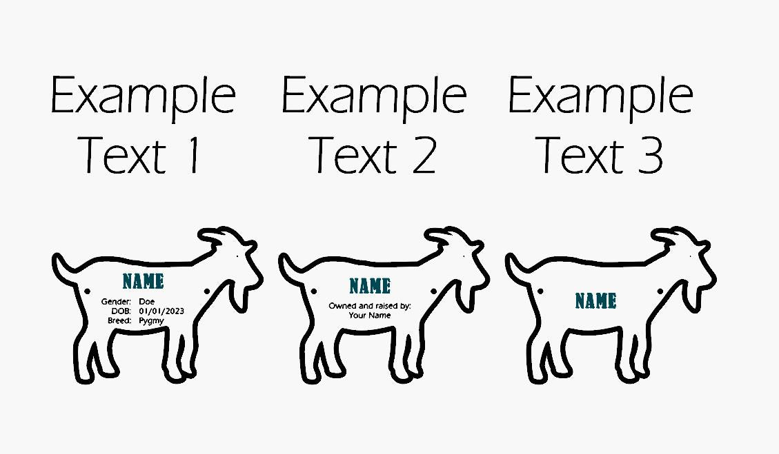 Goat-Pygmy Goat Stall tag or name plate label for fairs and livestock shows