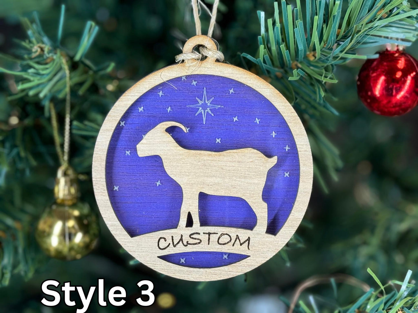 Goat Ornaments for Christmas, Thank you gift idea, Buyer Gift, or 4H Club, livestock, animal, farm, rustic, wooden
