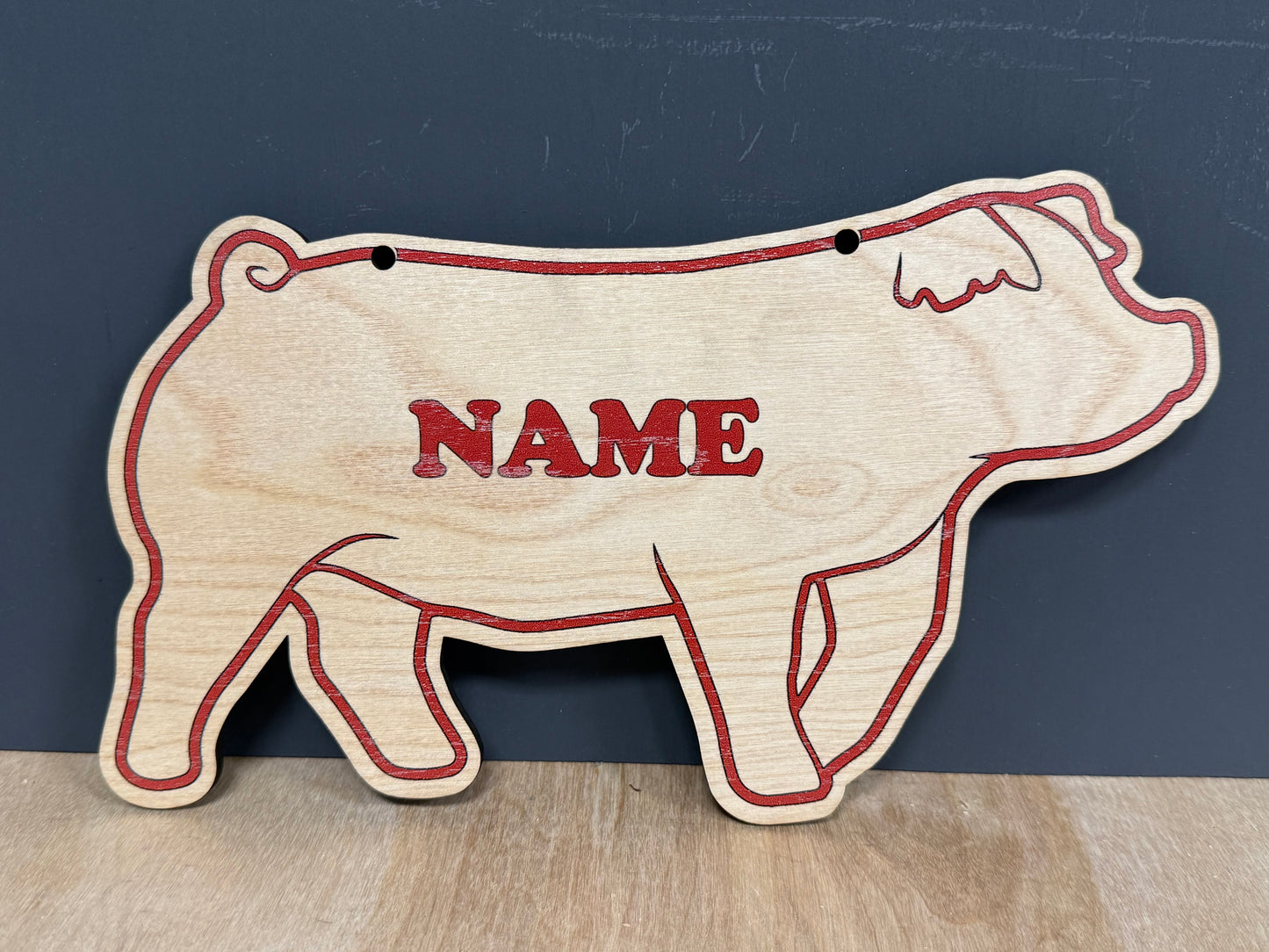 Duroc Market Hog Stall Sign Customizable Wooden Pig