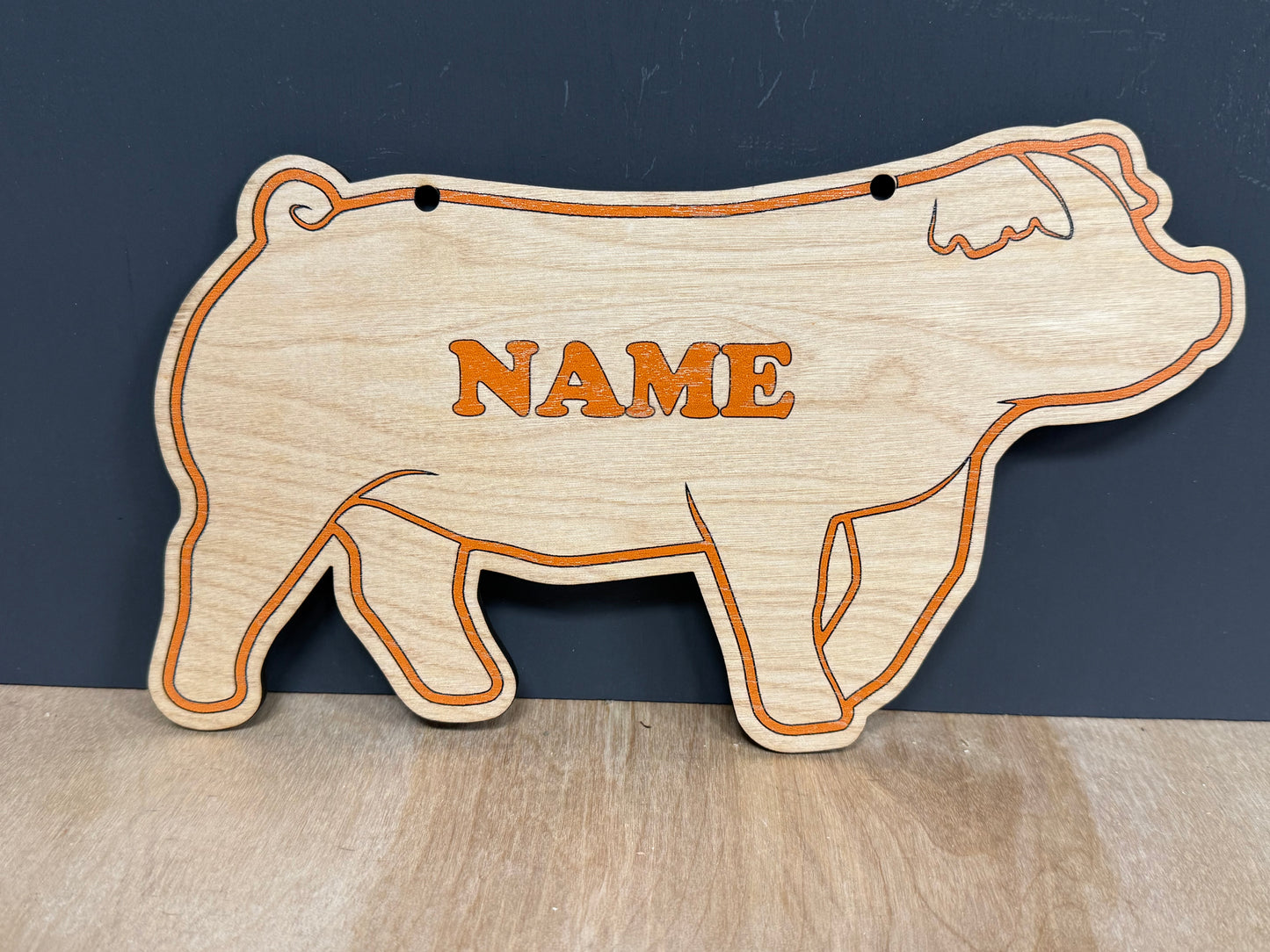 Duroc Market Hog Stall Sign Customizable Wooden Pig