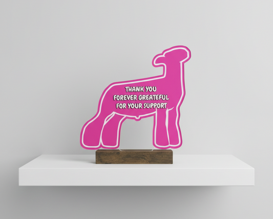 Custom Market Lamb Stall Sign - UV Printed Acrylic Livestock Show Sign