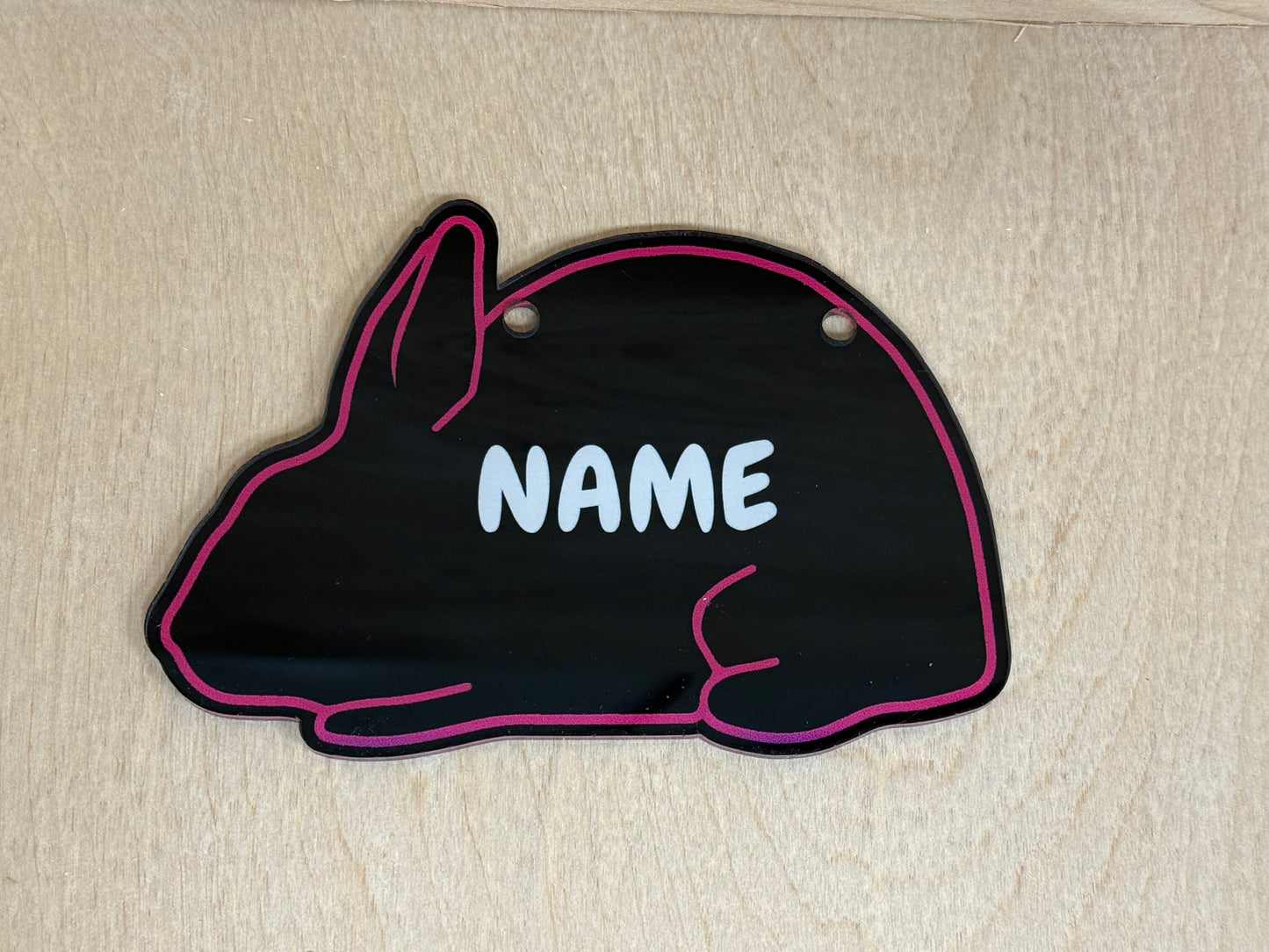 Plastic Rabbit Cage sign made from acrylic customizable