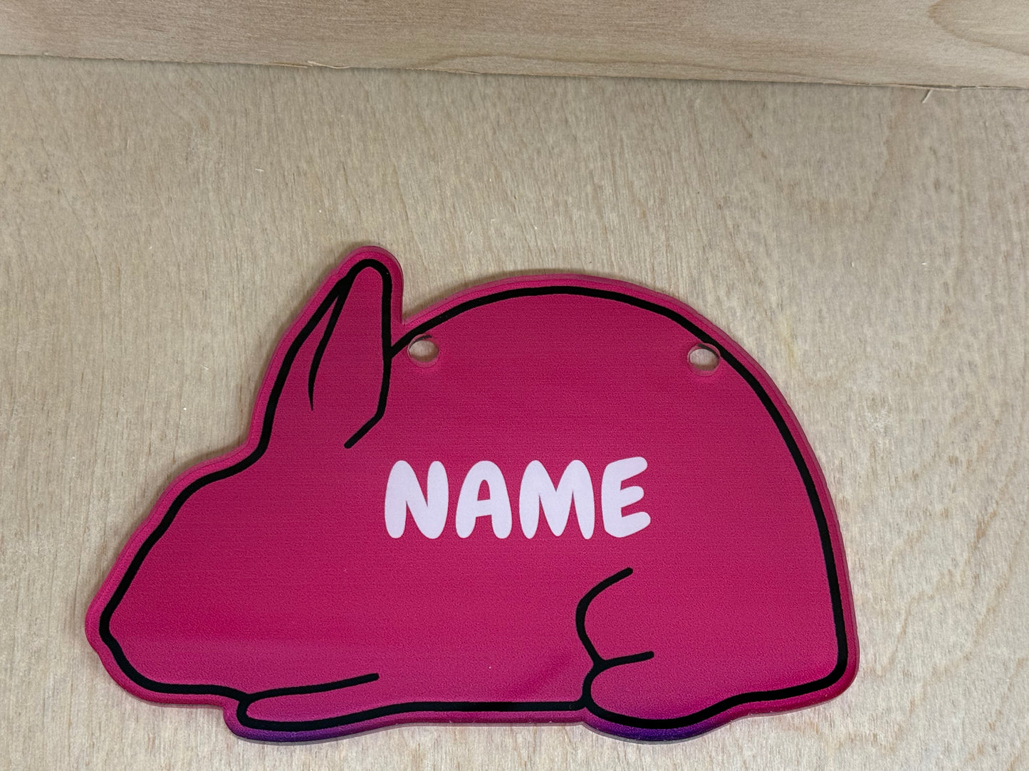 Plastic Rabbit Cage sign made from acrylic customizable