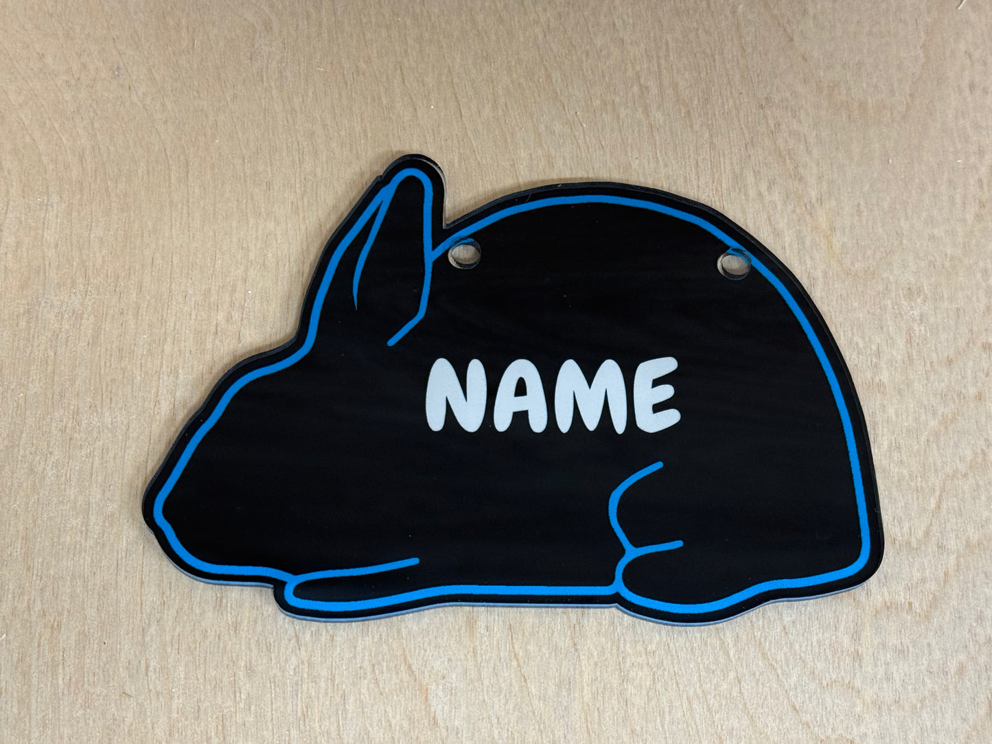 Plastic Rabbit Cage sign made from acrylic customizable