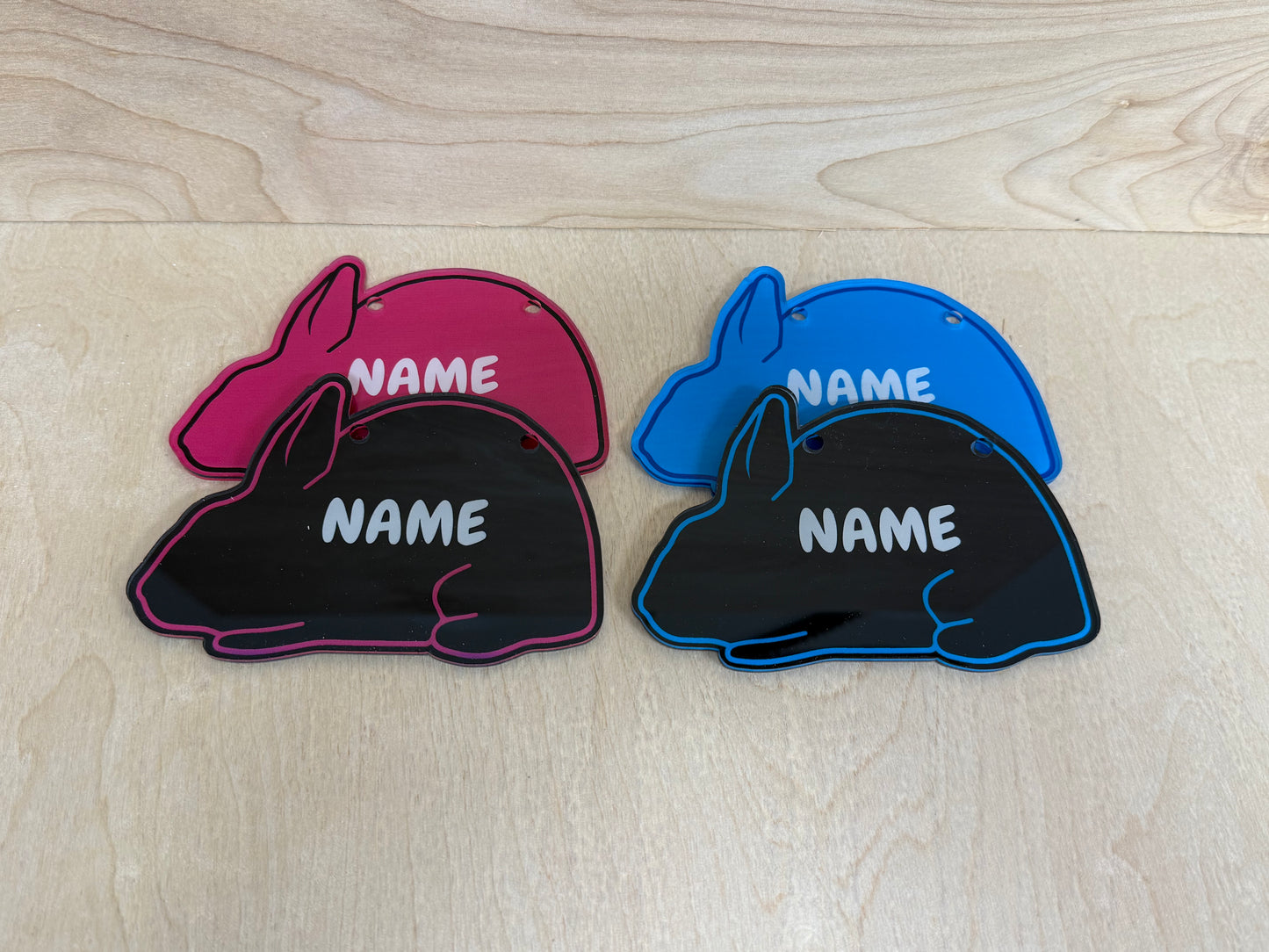 Plastic Rabbit Cage sign made from acrylic customizable