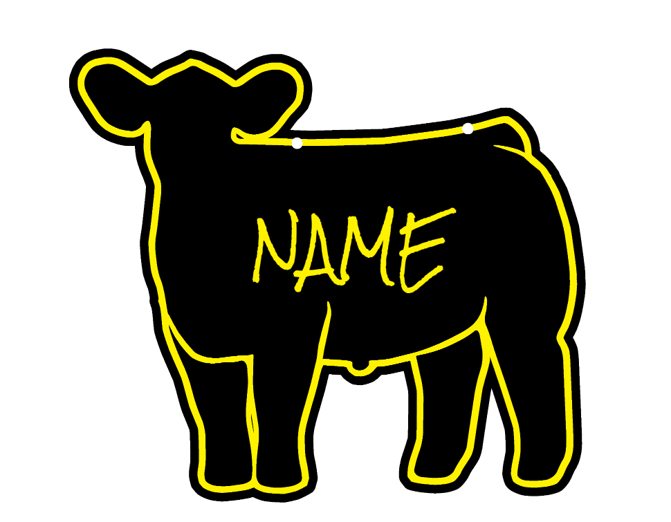 Steer stall sign made from acrylic plastic customizable