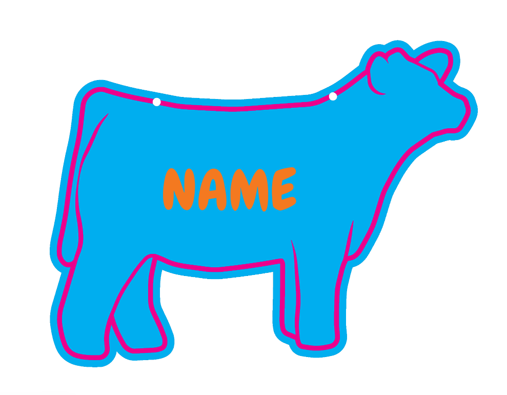Heifer stall sign made from acrylic plastic