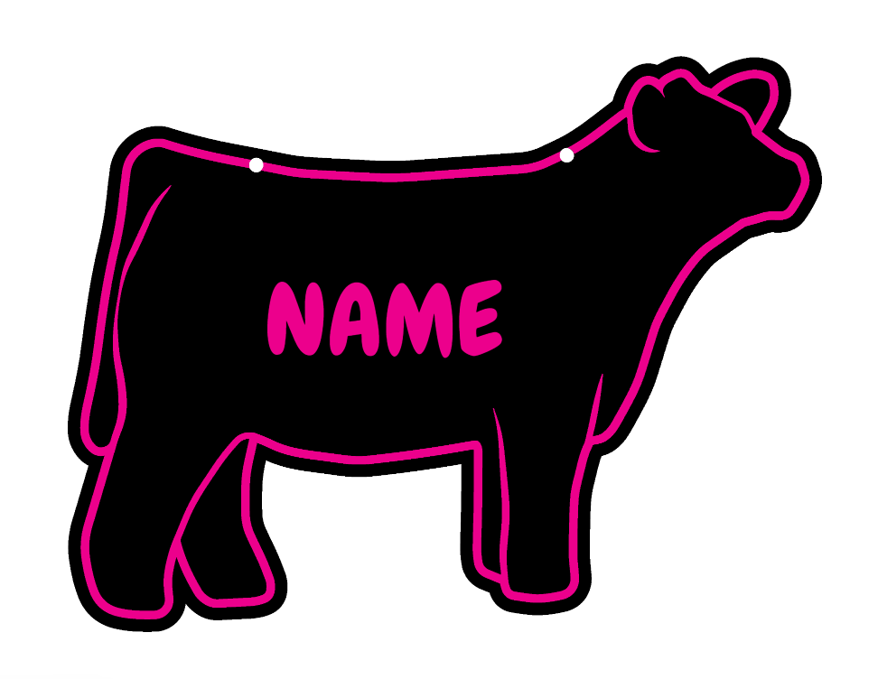 Heifer stall sign made from acrylic plastic