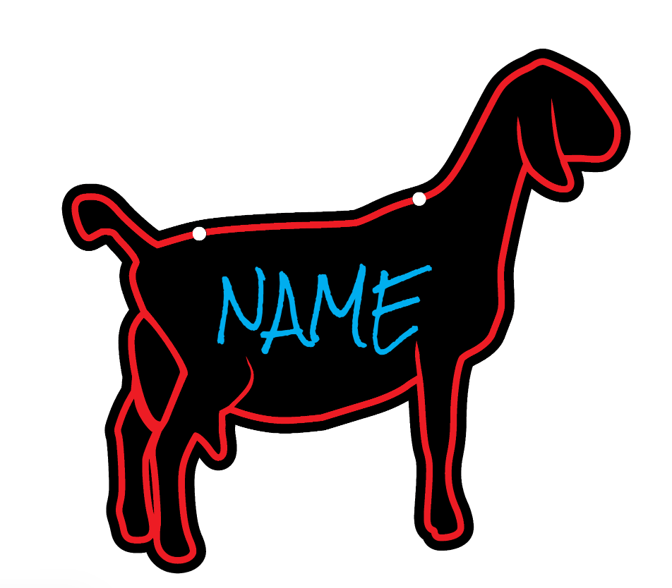 Dairy Goat Nubian stall sign made from acrylic plastic