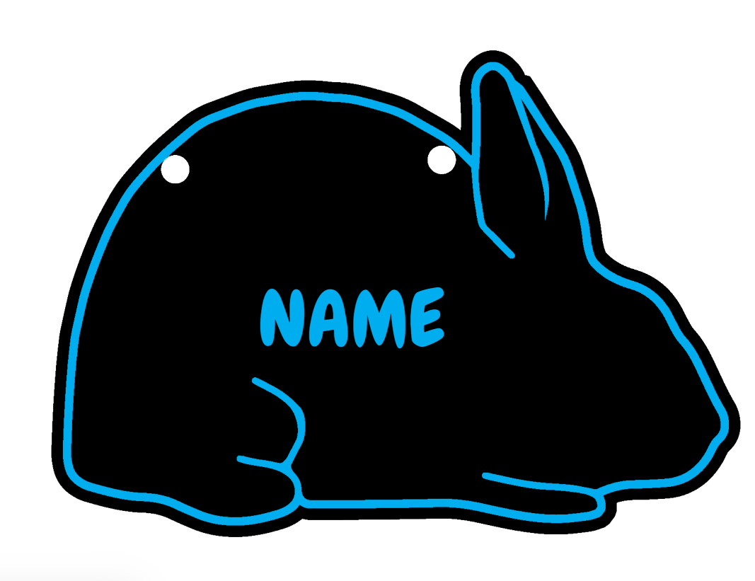 Plastic Rabbit Cage sign made from acrylic customizable