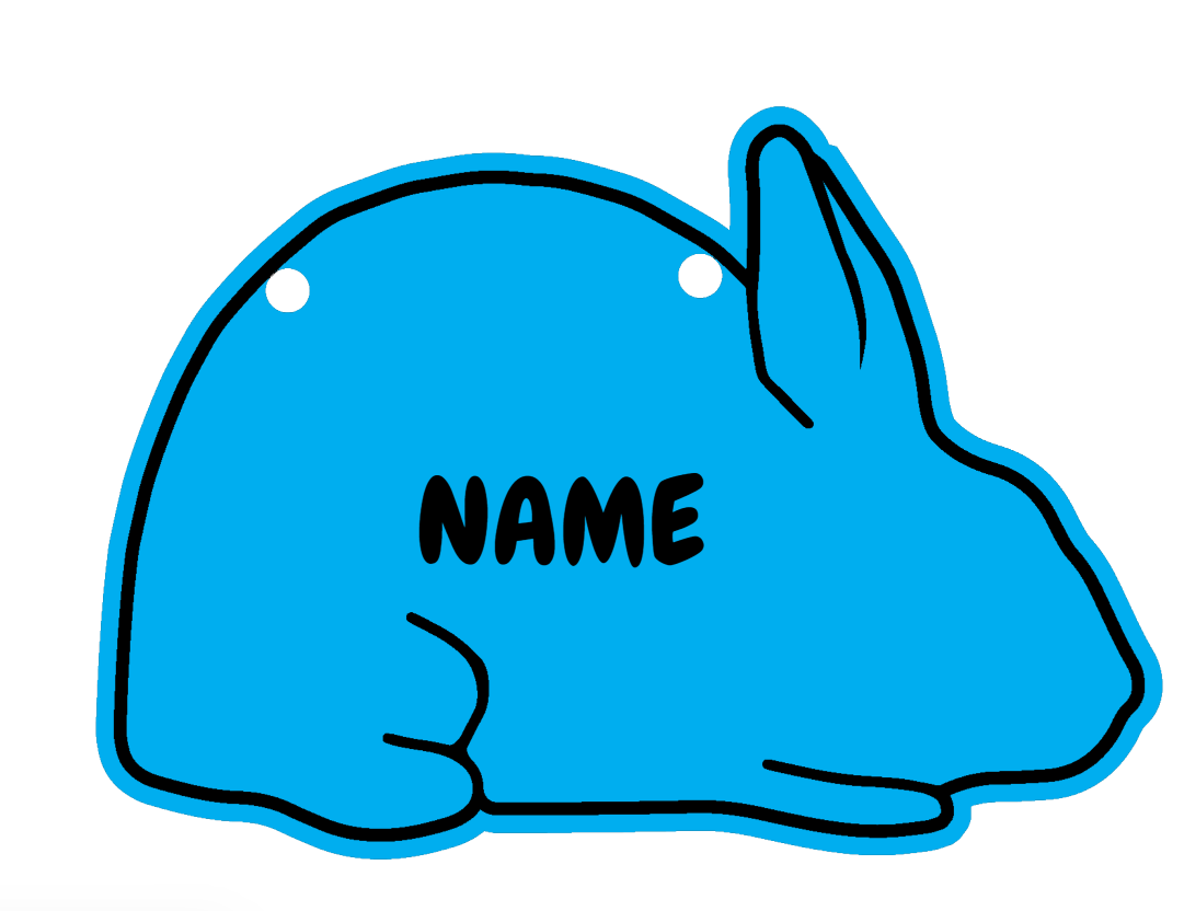 Plastic Rabbit Cage sign made from acrylic customizable