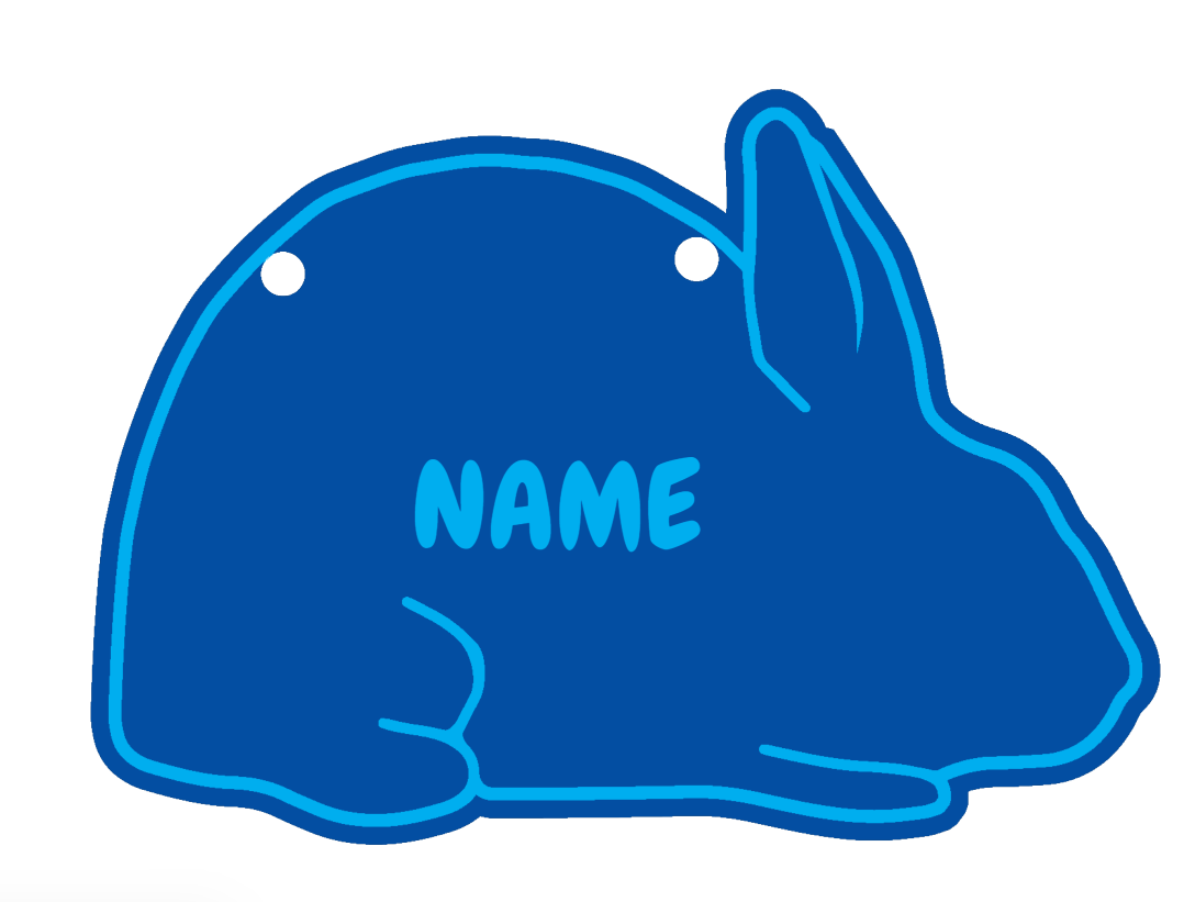 Plastic Rabbit Cage sign made from acrylic customizable