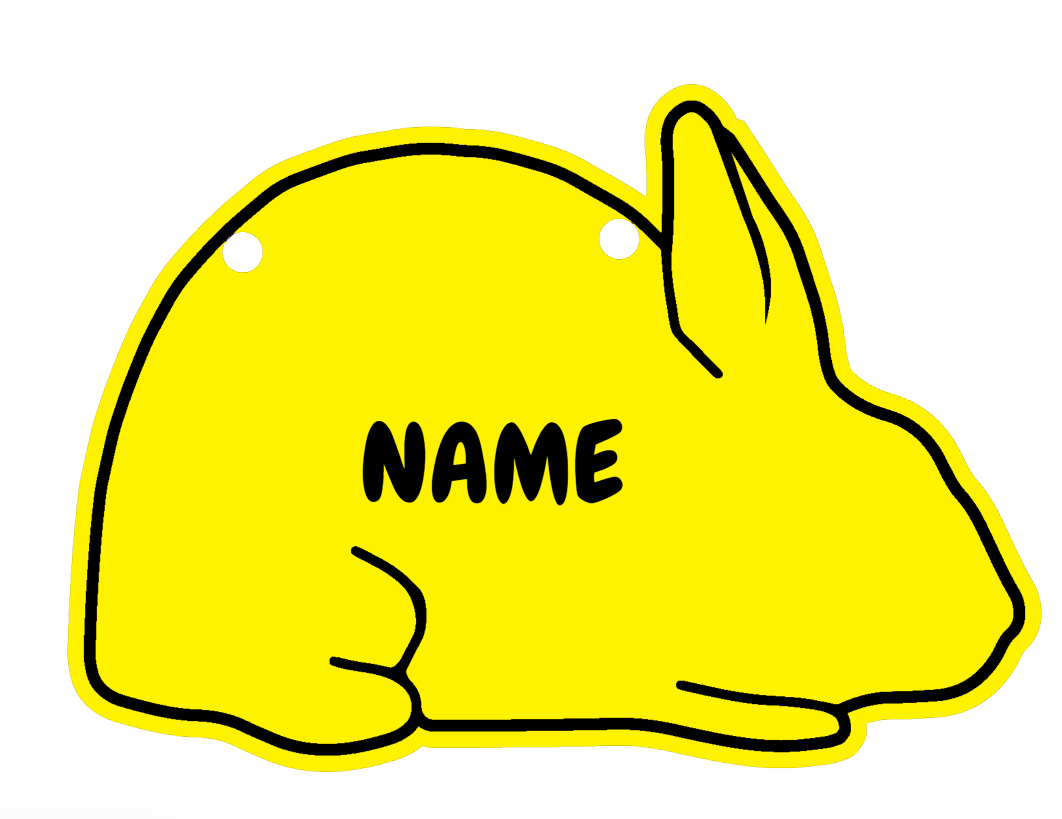 Plastic Rabbit Cage sign made from acrylic customizable