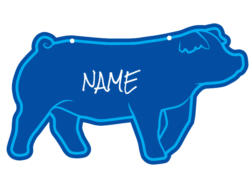 Duroc Pig stall sign made from acrylic plastic