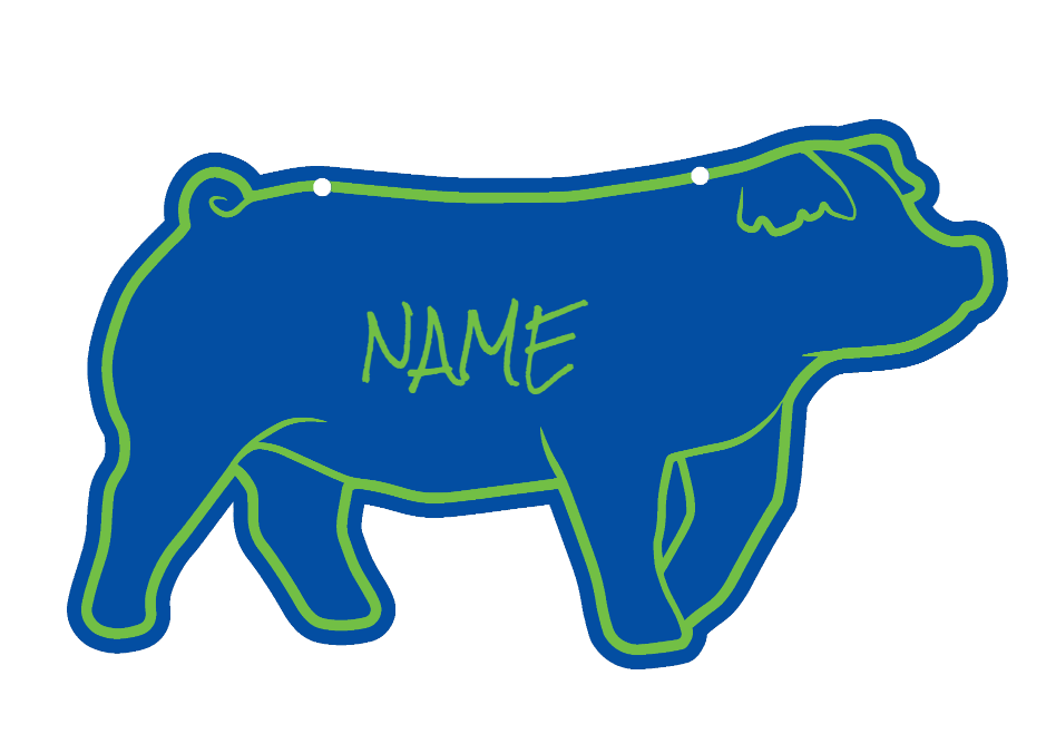 Duroc Pig stall sign made from acrylic plastic