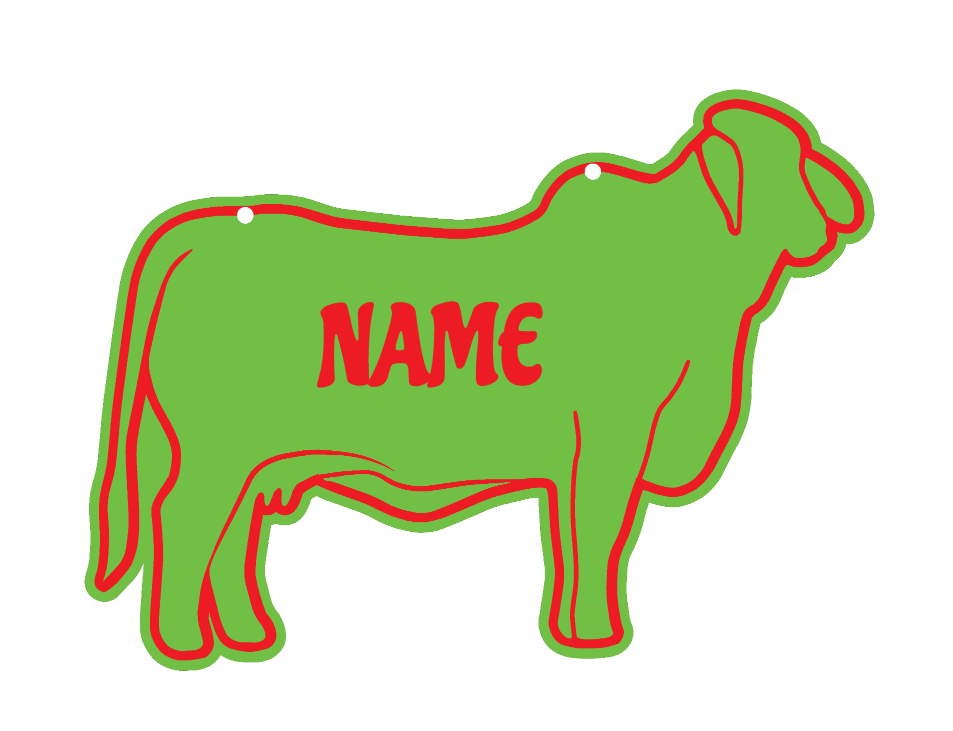 Brahman stall sign made from acrylic plastic customizable