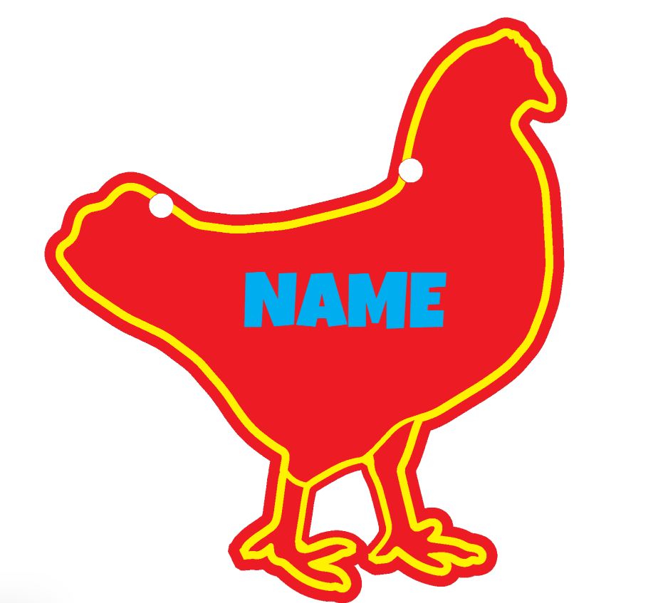 Chicken Cage sign made from acrylic customizable