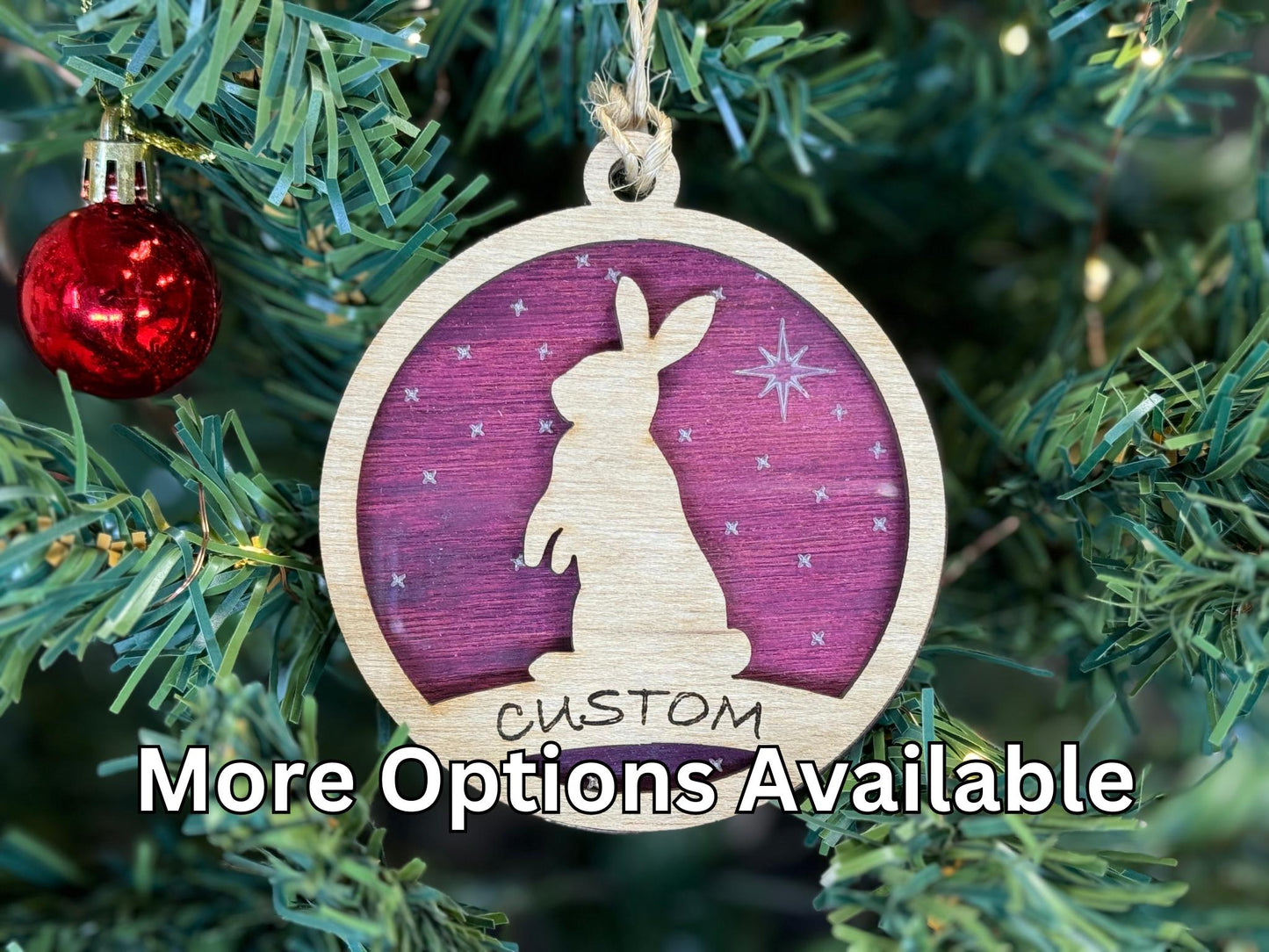 Rabbit Ornaments for Christmas, Thank you gift idea or 4H Club, livestock, animal, farm, rustic, wooden