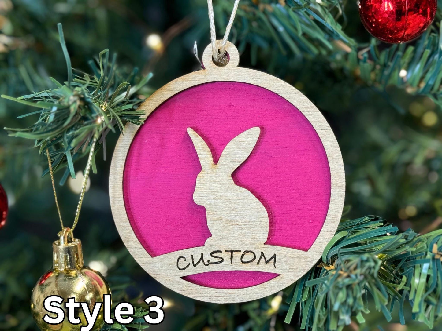 Rabbit Ornaments for Christmas, livestock, animal, farm, rustic, wooden, gift idea, award, thank you gift or buyers gift