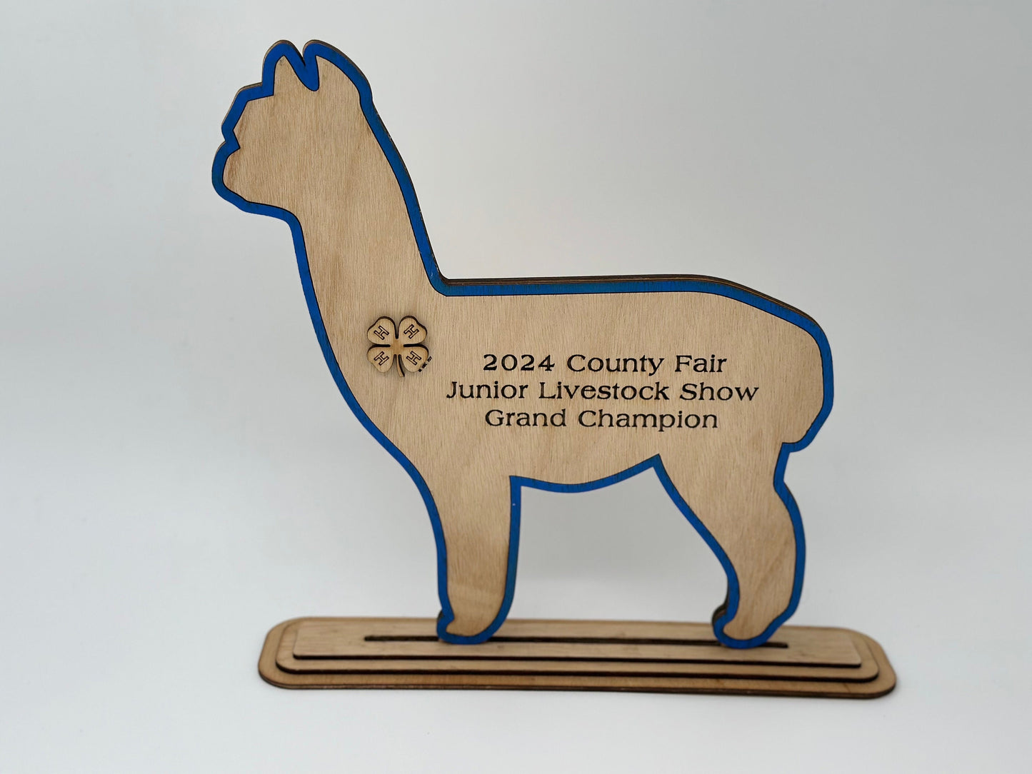 Alpaca Show Award for livestock shows fairs and expos 4H 4-H Trophy