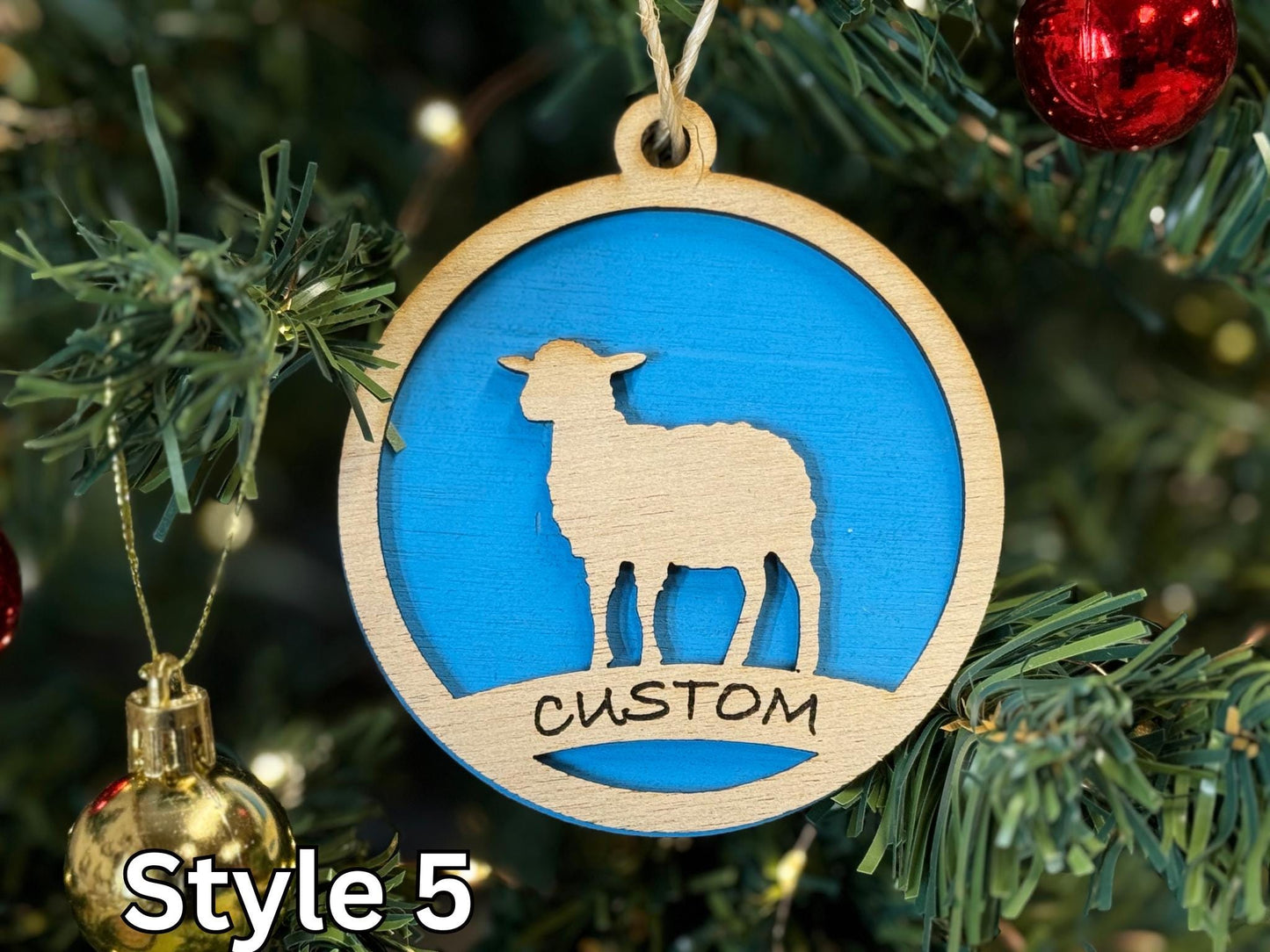 Lamb Ornaments for Christmas, livestock, animal, farm, rustic, wooden, gift idea, award, buyer gift thank you gift