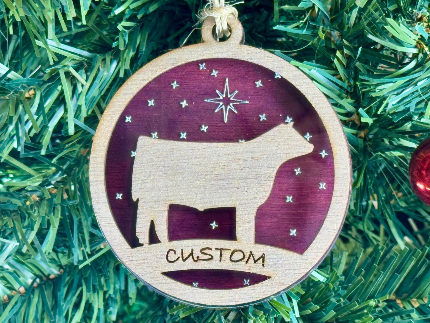 Cattle Ornaments for Christmas, Thank you gift idea, Buyer Gift, or 4H Club, livestock, animal, farm, rustic, wooden steer heifer cow