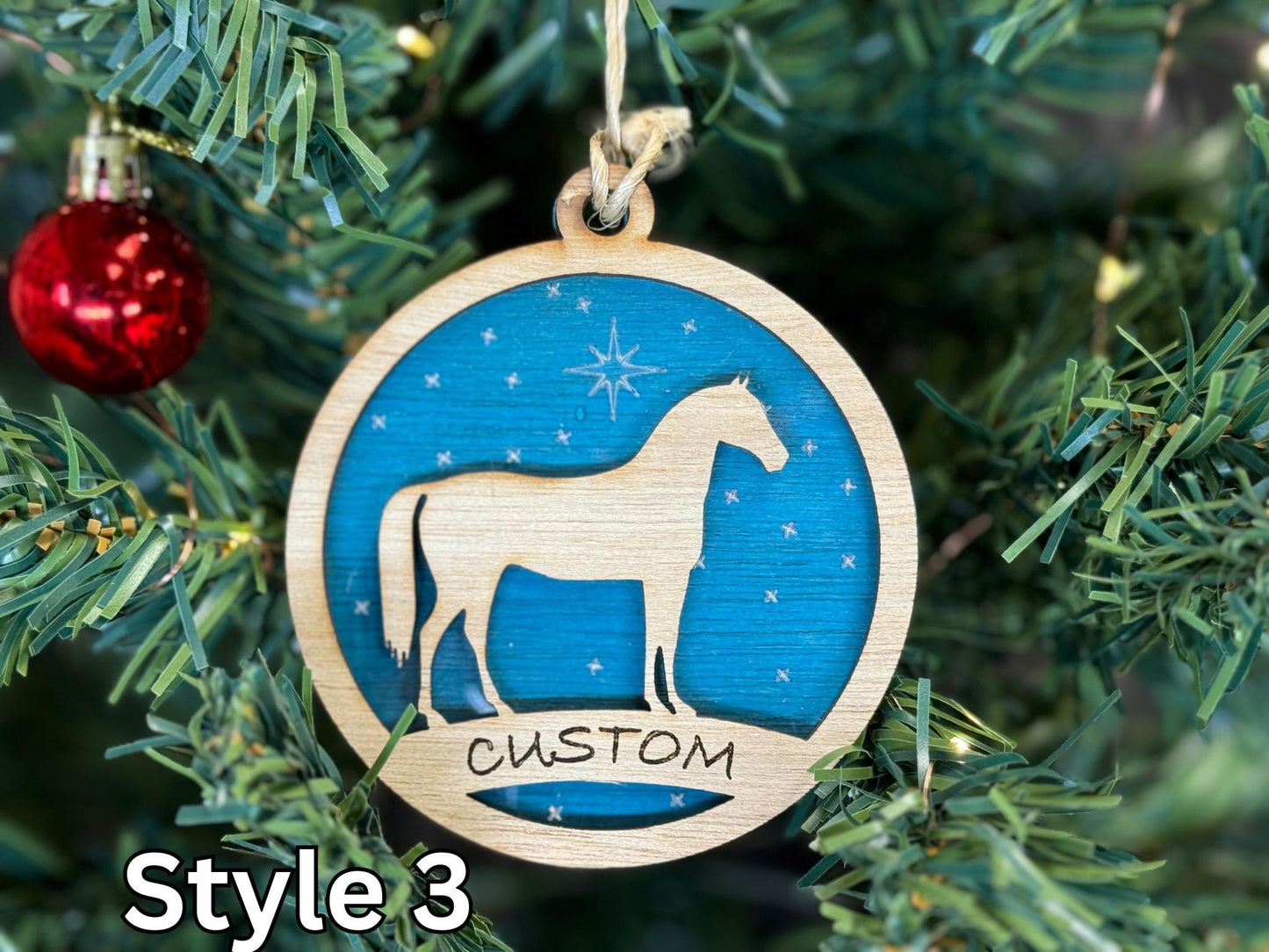 Horse Ornaments for Christmas, Thank you gift idea or 4H Club, livestock, animal, farm, rustic, wooden
