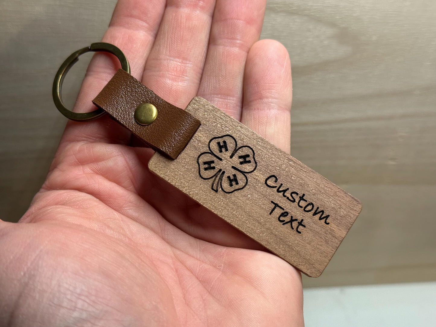 Keychain - Customizable Farm animal keychain with livestock like a steer hog lamb goat rabbit chicken or 4h clover