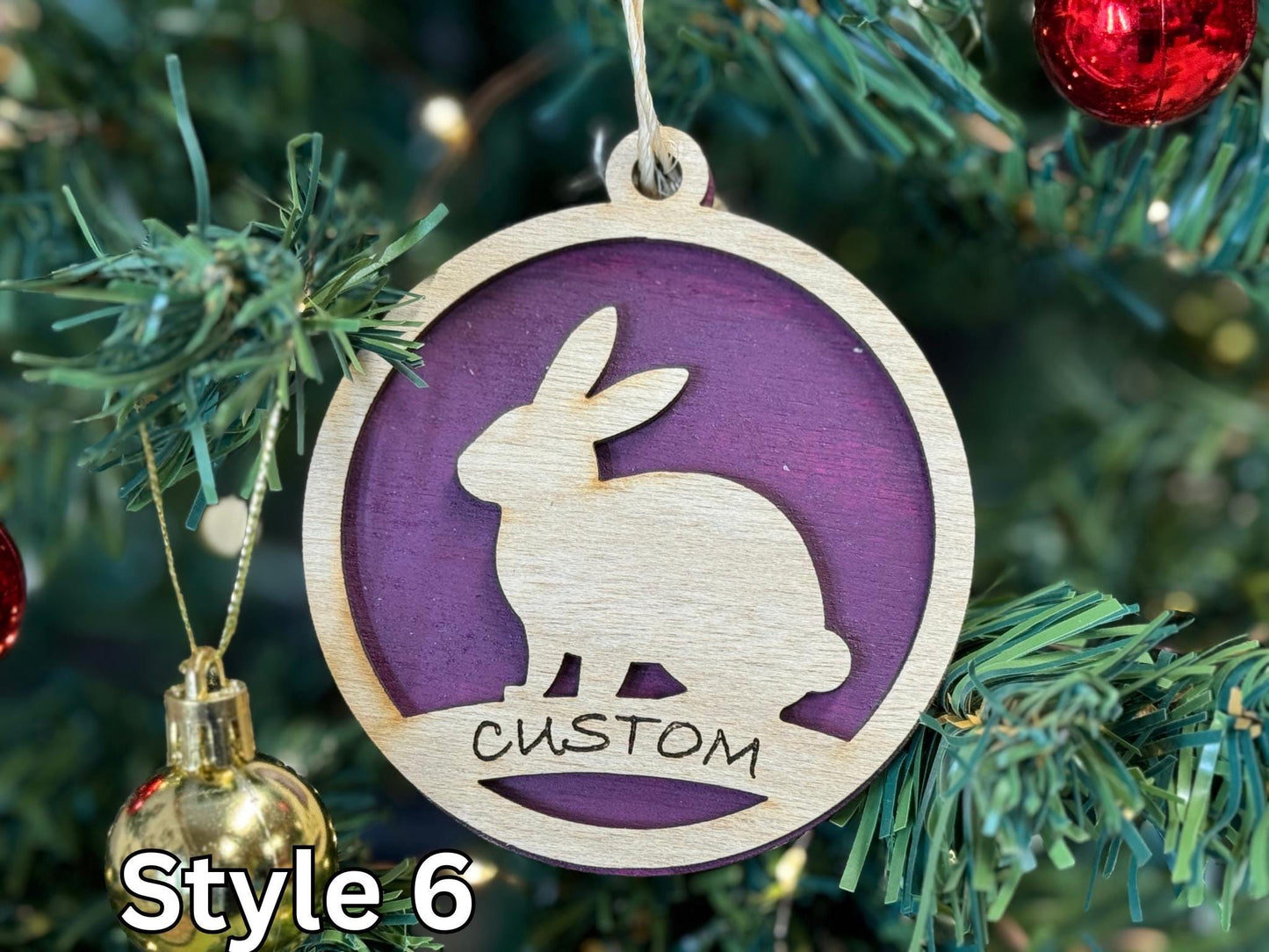 Rabbit Ornaments for Christmas, livestock, animal, farm, rustic, wooden, gift idea, award, thank you gift or buyers gift