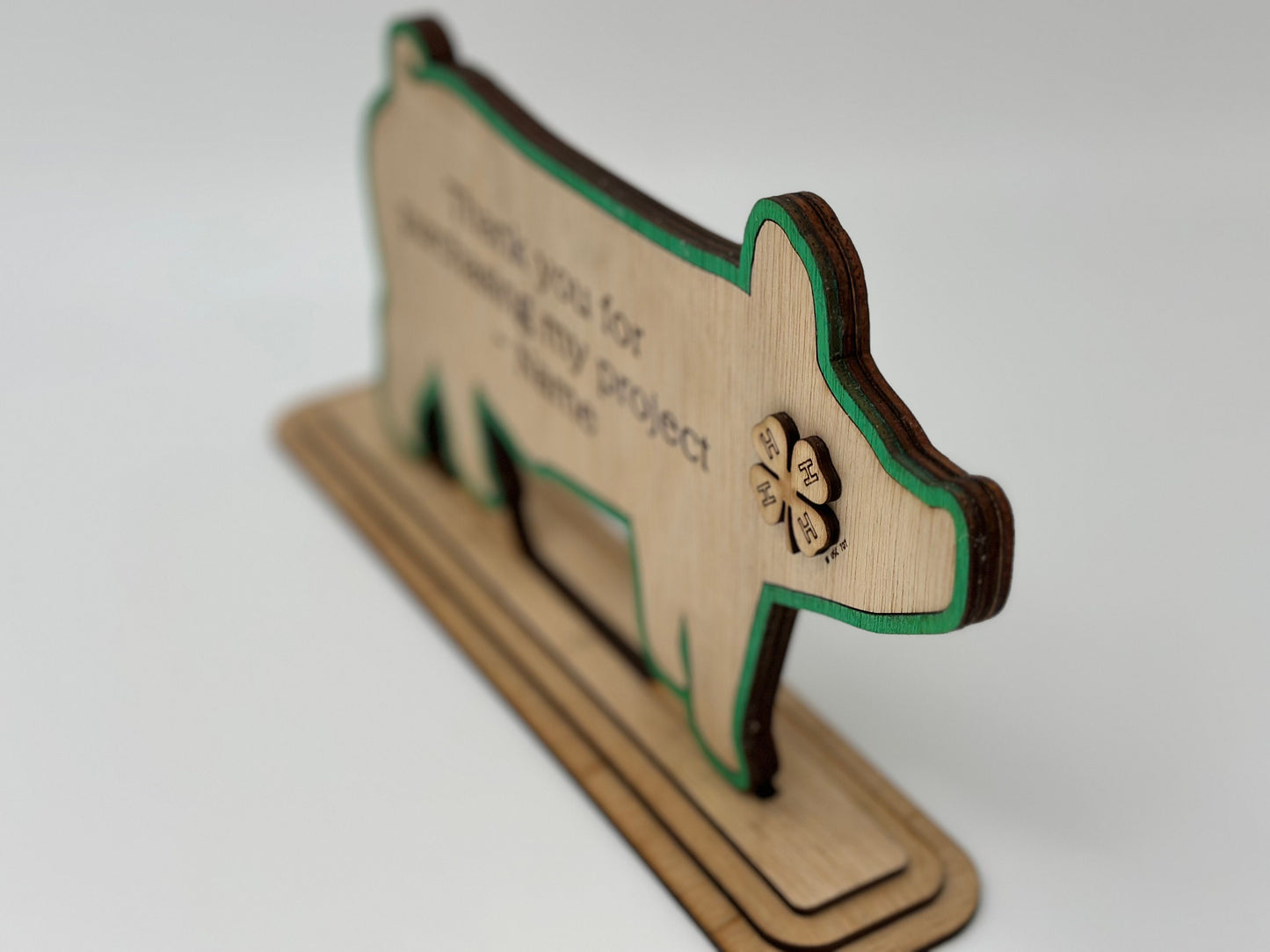 Pig Market Hog Barrow Wooden Buyers Thank You Gift Sponsor Gift for Auctions Perfect County Fair Livestock Show Award Trophy 4H