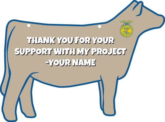 Heifer stall sign made from acrylic plastic