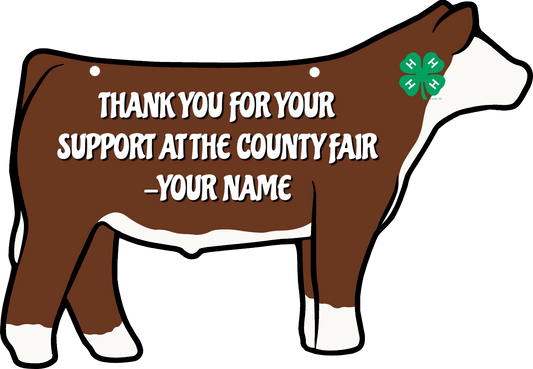 Steer stall sign made from acrylic plastic customizable