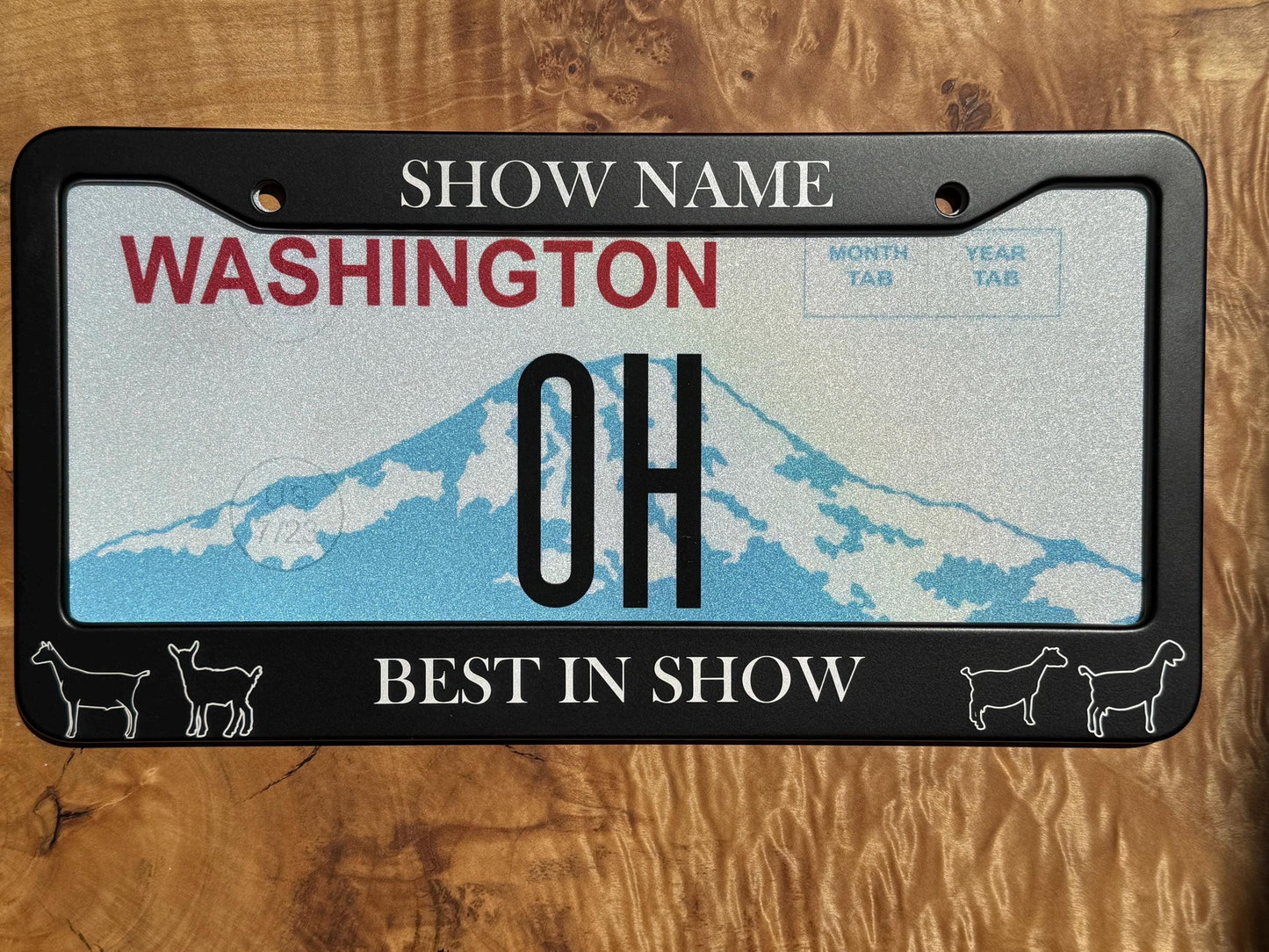 Livestock show award license plate cover for farm animal lovers and unique show awards