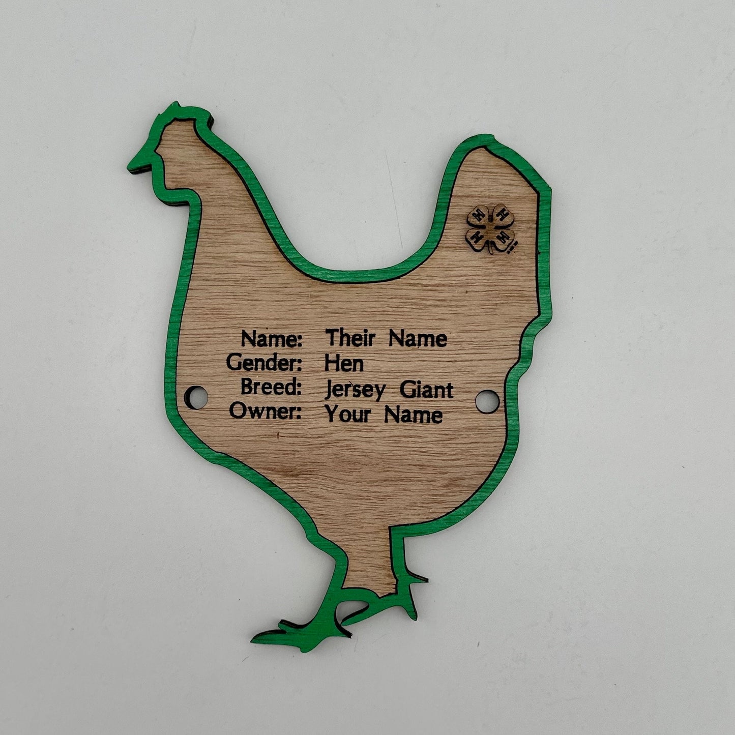 Chicken cage tag pen stall name plate label for livestock shows Hen Bird poultry